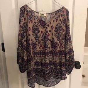 Purple paisley blouse